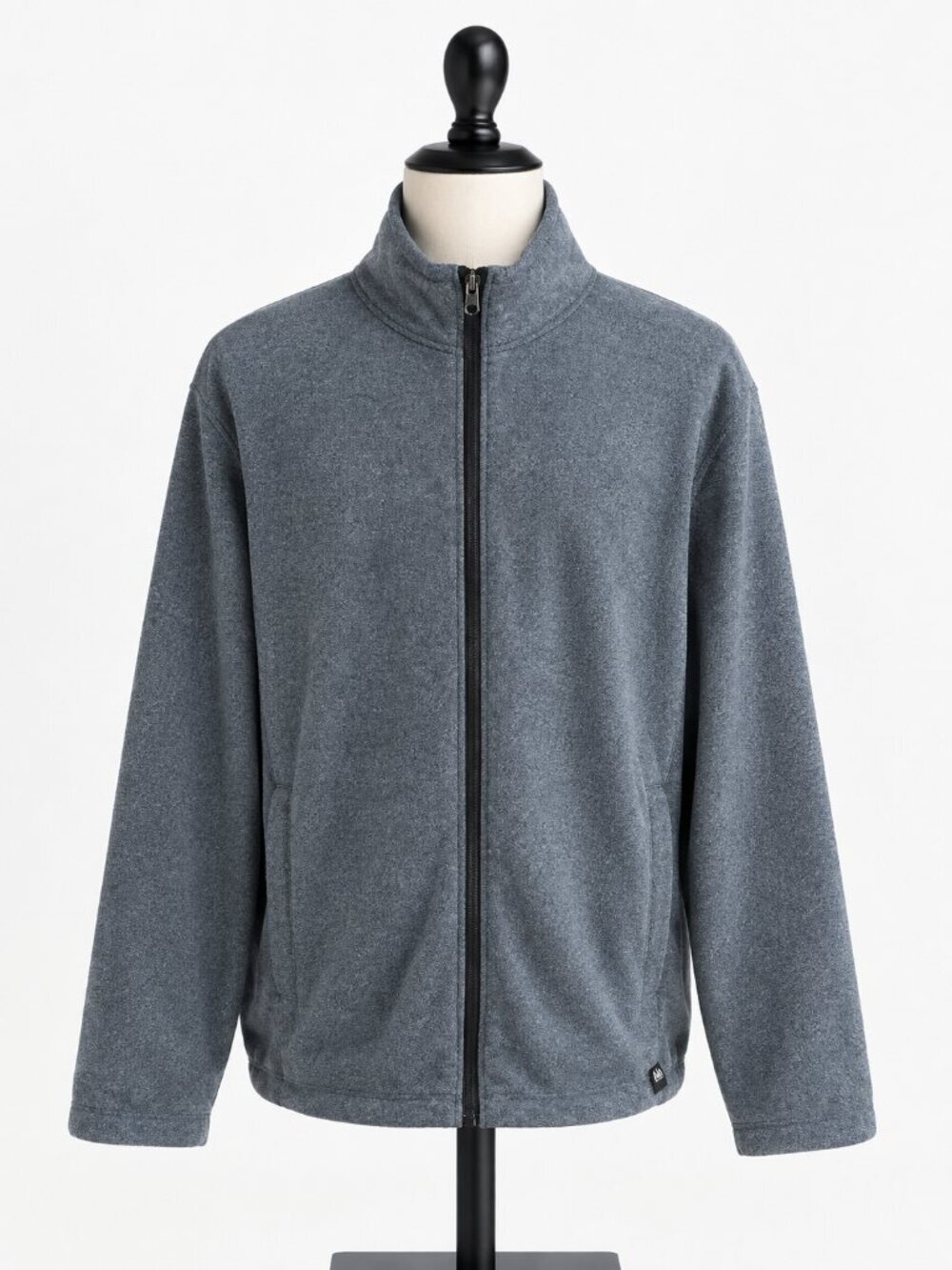 REI Co-op Trailmade Gray Blue Fleece Zip Jacket Large L Pockets Preppy Gorpcore